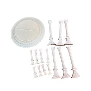 Vintage Lot Of 17 Pcs, Wilton Bush Cake Separator Plates Pillars wedding cake